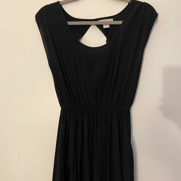 black cotton skater dress